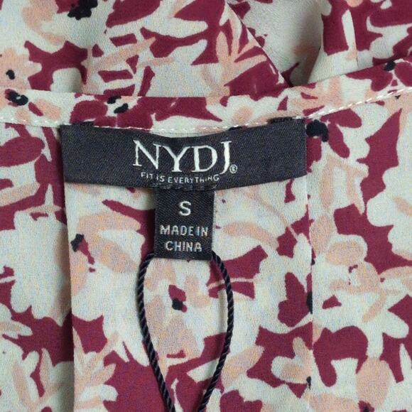 NWT NYDJ Fairy Dust Floral Flounce Sleeve V Neck Blouse Womens Size Small - Picture 5 of 11